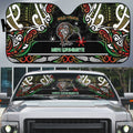Ngai Tuhoe Aotearoa Meri Kirihimete Auto Sun Shade Maori Kiwi Bird Silver Fern Koru Pattern