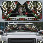 Ngai Tuhoe Aotearoa Meri Kirihimete Auto Sun Shade Maori Kiwi Bird Silver Fern Koru Pattern