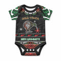 Personalised Ngai Tuhoe Aotearoa Meri Kirihimete Baby Onesie Maori Kiwi Bird Silver Fern Koru Pattern