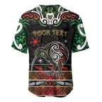 Personalised Ngai Tuhoe Aotearoa Meri Kirihimete Baseball Jersey Maori Kiwi Bird Silver Fern Koru Pattern