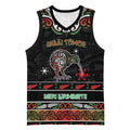 Personalised Ngai Tuhoe Aotearoa Meri Kirihimete Basketball Jersey Maori Kiwi Bird Silver Fern Koru Pattern
