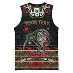 Personalised Ngai Tuhoe Aotearoa Meri Kirihimete Basketball Jersey Maori Kiwi Bird Silver Fern Koru Pattern
