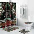 Ngai Tuhoe Aotearoa Meri Kirihimete Bathroom Set Maori Kiwi Bird Silver Fern Koru Pattern