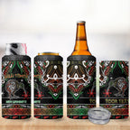 Personalised Ngai Tuhoe Aotearoa Meri Kirihimete 4 in 1 Can Cooler Tumbler Maori Kiwi Bird Silver Fern Koru Pattern
