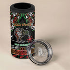 Personalised Ngai Tuhoe Aotearoa Meri Kirihimete 4 in 1 Can Cooler Tumbler Maori Kiwi Bird Silver Fern Koru Pattern