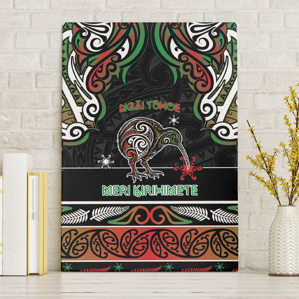 Ngai Tuhoe Aotearoa Meri Kirihimete Canvas Wall Art Maori Kiwi Bird Silver Fern Koru Pattern