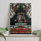 Ngai Tuhoe Aotearoa Meri Kirihimete Canvas Wall Art Maori Kiwi Bird Silver Fern Koru Pattern