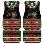 Personalised Ngai Tuhoe Aotearoa Meri Kirihimete Car Mats Maori Kiwi Bird Silver Fern Koru Pattern