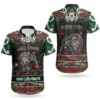 Personalised Ngai Tuhoe Aotearoa Meri Kirihimete Couples Matching Mermaid Dress and Hawaiian Shirt Maori Kiwi Bird Silver Fern Koru Pattern