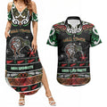 Personalised Ngai Tuhoe Aotearoa Meri Kirihimete Couples Matching Summer Maxi Dress and Hawaiian Shirt Maori Kiwi Bird Silver Fern Koru Pattern