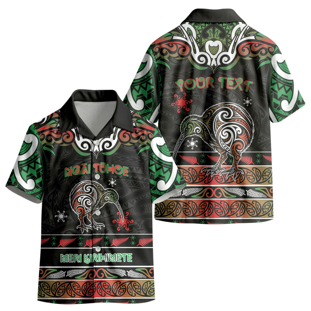 Personalised Ngai Tuhoe Aotearoa Meri Kirihimete Kid Hawaiian Shirt Maori Kiwi Bird Silver Fern Koru Pattern