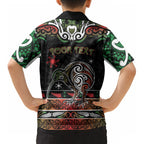 Personalised Ngai Tuhoe Aotearoa Meri Kirihimete Kid Hawaiian Shirt Maori Kiwi Bird Silver Fern Koru Pattern