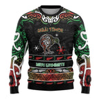Personalised Ngai Tuhoe Aotearoa Meri Kirihimete Ugly Christmas Sweater Maori Kiwi Bird Silver Fern Koru Pattern