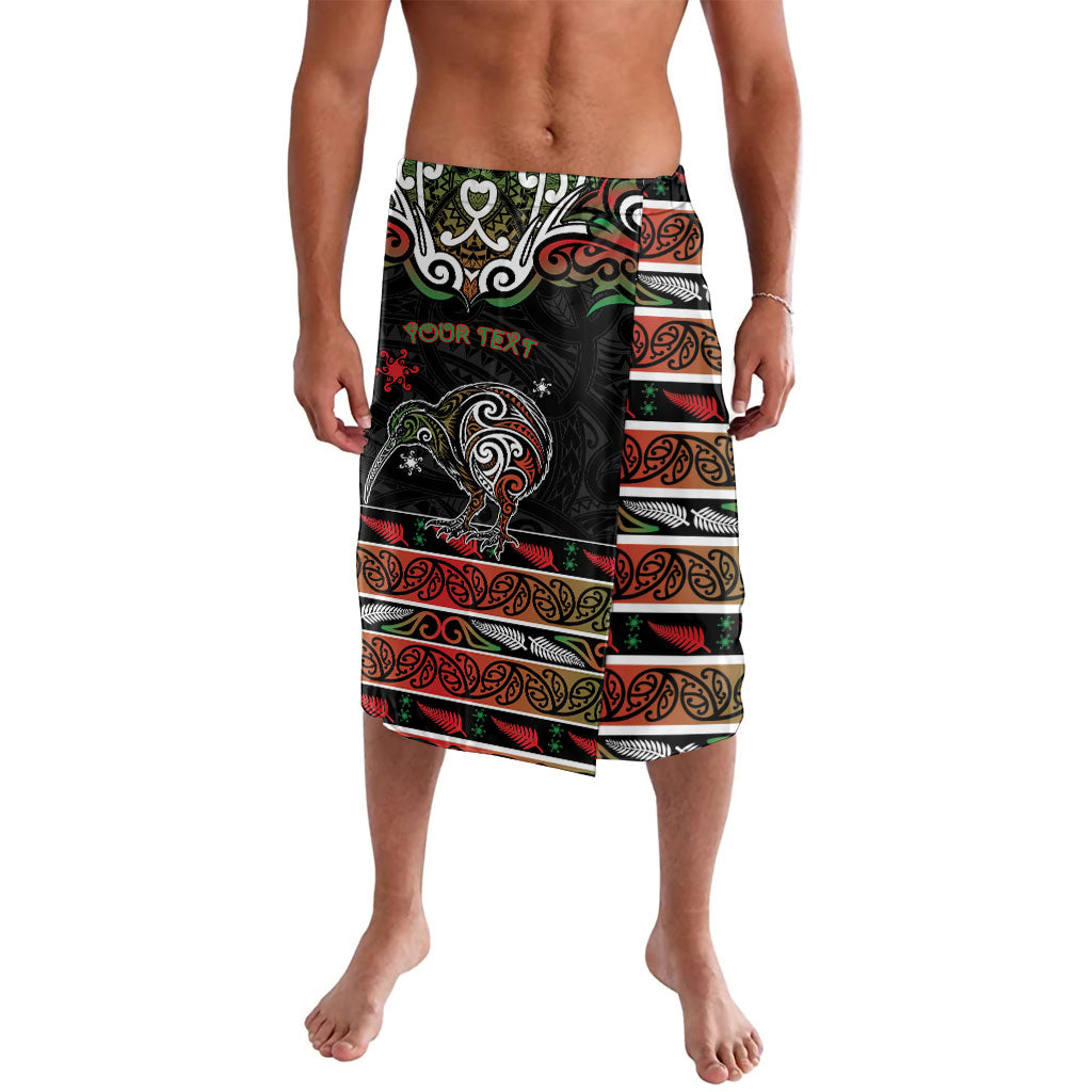Personalised Ngai Tuhoe Aotearoa Meri Kirihimete Lavalava Maori Kiwi Bird Silver Fern Koru Pattern