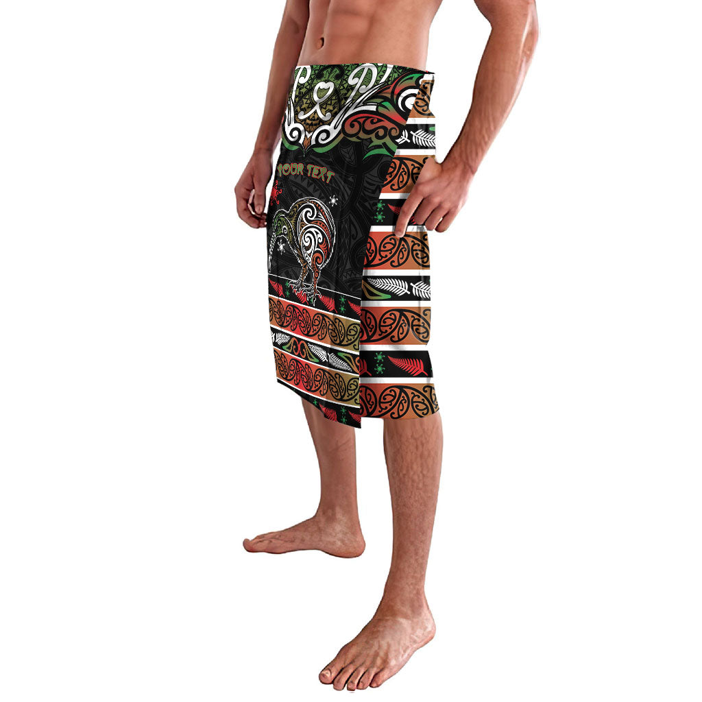 Personalised Ngai Tuhoe Aotearoa Meri Kirihimete Lavalava Maori Kiwi Bird Silver Fern Koru Pattern