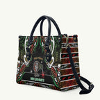 Ngai Tuhoe Aotearoa Meri Kirihimete Leather Bag Maori Kiwi Bird Silver Fern Koru Pattern