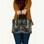 Ngai Tuhoe Aotearoa Meri Kirihimete Leather Bag Maori Kiwi Bird Silver Fern Koru Pattern