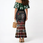 Personalised Ngai Tuhoe Aotearoa Meri Kirihimete Mermaid Dress Maori Kiwi Bird Silver Fern Koru Pattern
