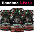 Ngai Tuhoe Aotearoa Meri Kirihimete Neck Gaiter Maori Kiwi Bird Silver Fern Koru Pattern