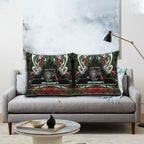 Ngai Tuhoe Aotearoa Meri Kirihimete Pillow Cover Maori Kiwi Bird Silver Fern Koru Pattern