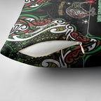 Ngai Tuhoe Aotearoa Meri Kirihimete Pillow Cover Maori Kiwi Bird Silver Fern Koru Pattern