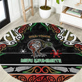 Ngai Tuhoe Aotearoa Meri Kirihimete Round Carpet Maori Kiwi Bird Silver Fern Koru Pattern