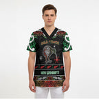 Personalised Ngai Tuhoe Aotearoa Meri Kirihimete Scrub Top Maori Kiwi Bird Silver Fern Koru Pattern