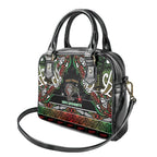 Ngai Tuhoe Aotearoa Meri Kirihimete Shoulder Handbag Maori Kiwi Bird Silver Fern Koru Pattern