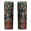 Personalised Ngai Tuhoe Aotearoa Meri Kirihimete Skinny Tumbler Maori Kiwi Bird Silver Fern Koru Pattern