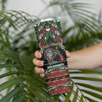 Personalised Ngai Tuhoe Aotearoa Meri Kirihimete Skinny Tumbler Maori Kiwi Bird Silver Fern Koru Pattern