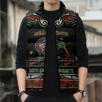 Personalised Ngai Tuhoe Aotearoa Meri Kirihimete Sleeveless Puffer Jacket Maori Kiwi Bird Silver Fern Koru Pattern