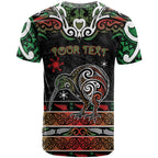 Personalised Ngai Tuhoe Aotearoa Meri Kirihimete T Shirt Maori Kiwi Bird Silver Fern Koru Pattern