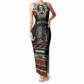Personalised Ngai Tuhoe Aotearoa Meri Kirihimete Tank Maxi Dress Maori Kiwi Bird Silver Fern Koru Pattern
