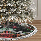 Ngai Tuhoe Aotearoa Meri Kirihimete Tree Skirt Maori Kiwi Bird Silver Fern Koru Pattern