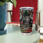 Personalised Ngai Tuhoe Aotearoa Meri Kirihimete Tumbler Cup Maori Kiwi Bird Silver Fern Koru Pattern