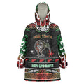 Personalised Ngai Tuhoe Aotearoa Meri Kirihimete Wearable Blanket Hoodie Maori Kiwi Bird Silver Fern Koru Pattern
