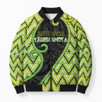 Custom Aotearoa Atua Tanemahuta Bomber Puffer Jacket God Of Forests Koru Patterns Koru Patterns