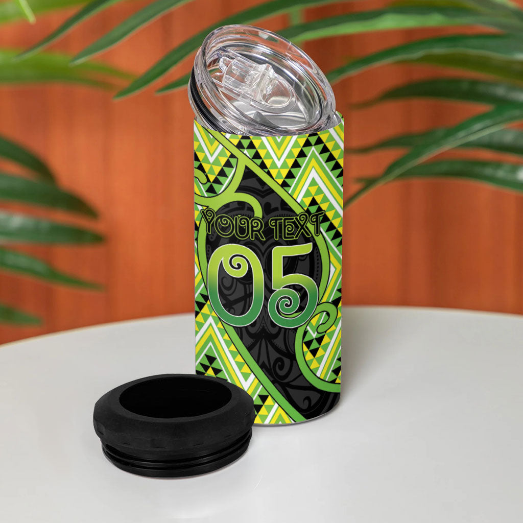 Custom Aotearoa Atua Tanemahuta 4 in 1 Can Cooler Tumbler God Of Forests Koru Patterns Koru Patterns