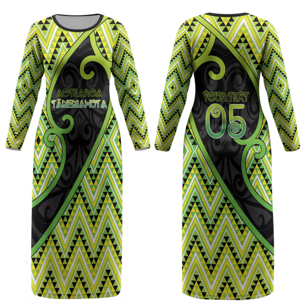 Custom Aotearoa Atua Tanemahuta Couples Matching Long Sleeve Bodycon Dress and Hawaiian Shirt God Of Forests Koru Patterns Koru Patterns