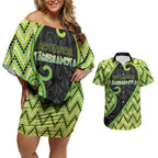 Custom Aotearoa Atua Tanemahuta Couples Matching Off Shoulder Short Dress and Hawaiian Shirt God Of Forests Koru Patterns Koru Patterns