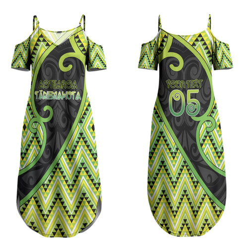 Custom Aotearoa Atua Tanemahuta Couples Matching Summer Maxi Dress and Long Sleeve Button Shirt God Of Forests Koru Patterns Koru Patterns