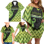 Custom Aotearoa Atua Tanemahuta Family Matching Off Shoulder Short Dress and Hawaiian Shirt God Of Forests Koru Patterns Koru Patterns
