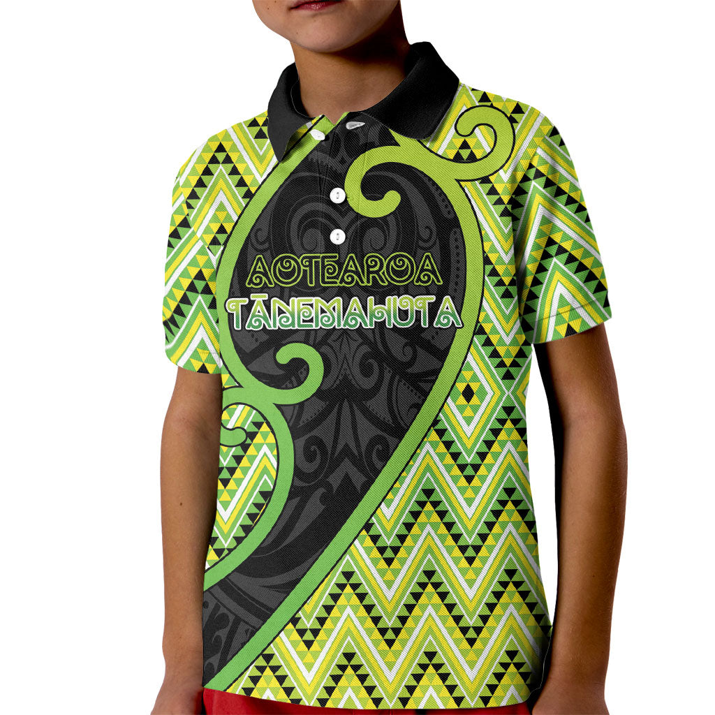 Custom Aotearoa Atua Tanemahuta Kid Polo Shirt God Of Forests Koru Patterns Koru Patterns