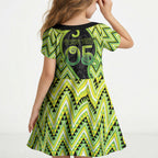 Custom Aotearoa Atua Tanemahuta Kid Short Sleeve Dress God Of Forests Koru Patterns Koru Patterns