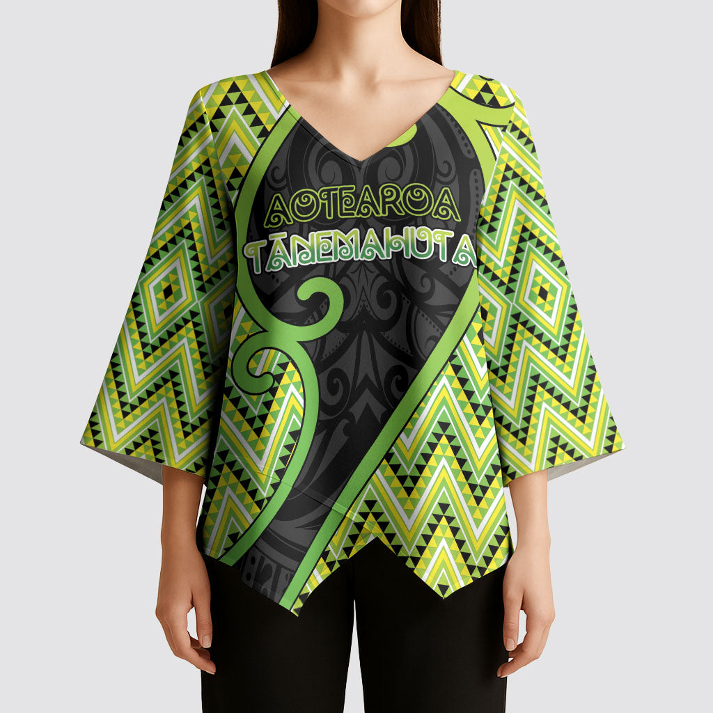 Custom Aotearoa Atua Tanemahuta Kimono Sleeve Blouse God Of Forests Koru Patterns Koru Patterns