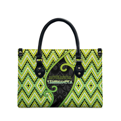 Aotearoa Atua Tanemahuta Leather Bag God Of Forests Koru Patterns Koru Patterns