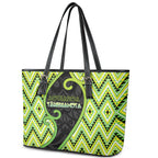 Aotearoa Atua Tanemahuta Leather Tote Bag God Of Forests Koru Patterns Koru Patterns