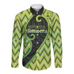 Custom Aotearoa Atua Tanemahuta Long Sleeve Button Shirt God Of Forests Koru Patterns Koru Patterns