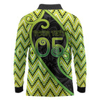 Custom Aotearoa Atua Tanemahuta Long Sleeve Polo Shirt God Of Forests Koru Patterns Koru Patterns
