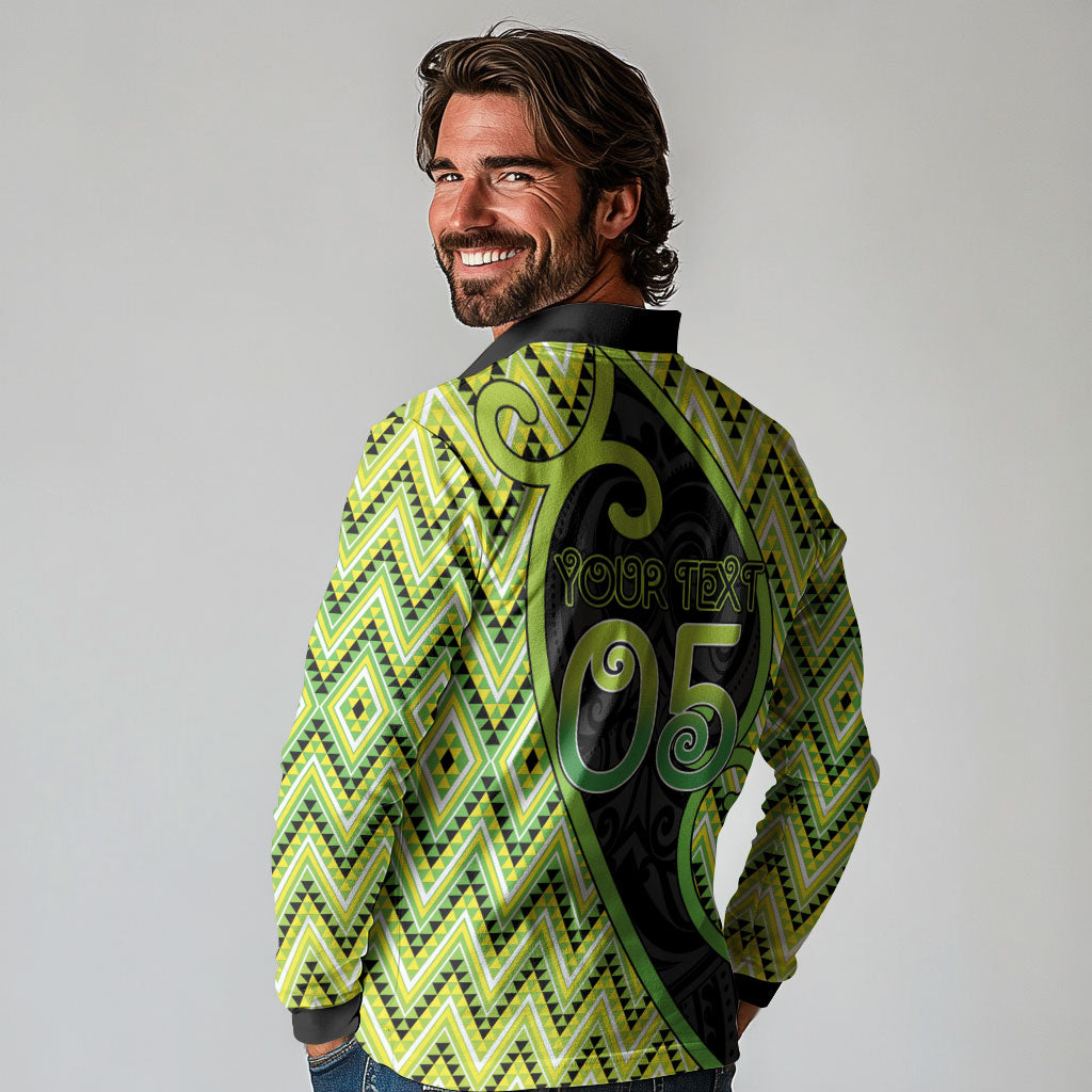 Custom Aotearoa Atua Tanemahuta Long Sleeve Polo Shirt God Of Forests Koru Patterns Koru Patterns